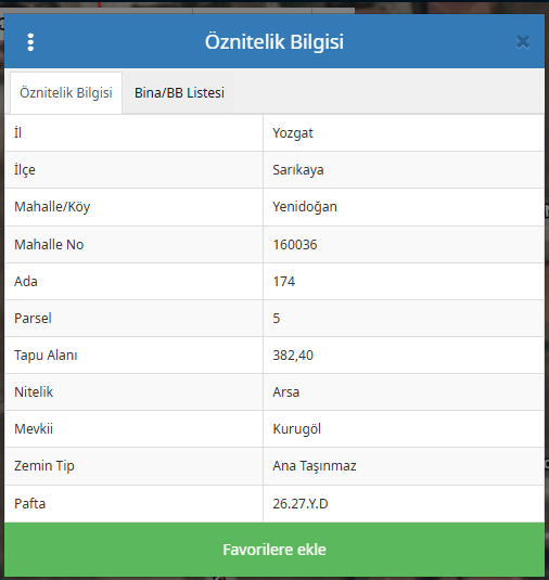YENİDOĞAN'DA SATILIK 382M² İMARLI ARSA